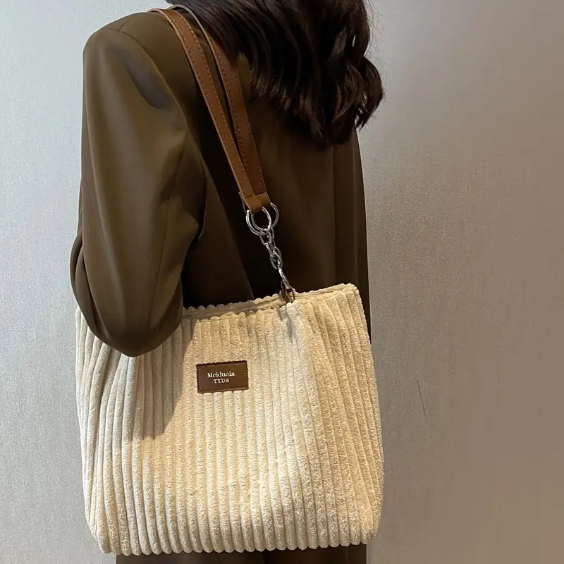 Meiduole™ - Sac Cabas Élégant en Velours Côtelé