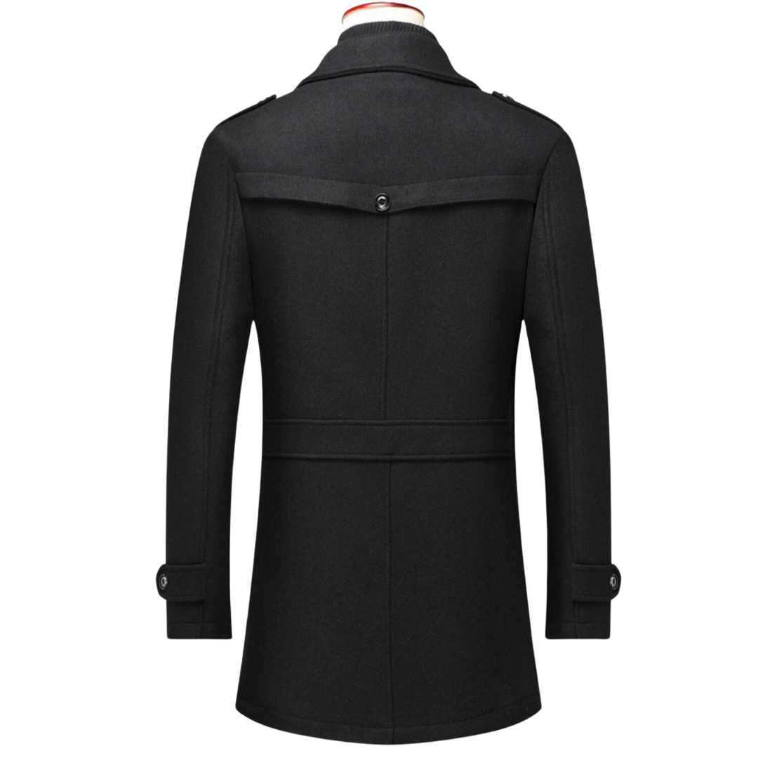 Manteau d'hiver WoolGuard Peaky Blinders | Trench-coat luxueux à double col pour homme