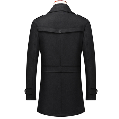 Manteau d'hiver WoolGuard Peaky Blinders | Trench-coat luxueux à double col pour homme