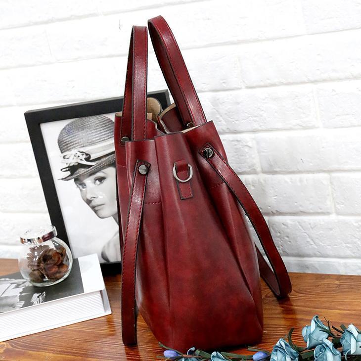 LUISE™ | Ensemble de 4 Sacs Vintage en Cuir Éco-responsable