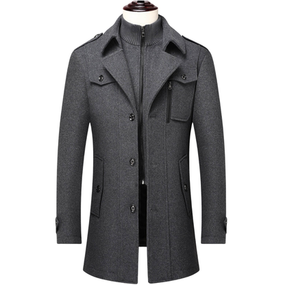Manteau d'hiver WoolGuard Peaky Blinders | Trench-coat luxueux à double col pour homme