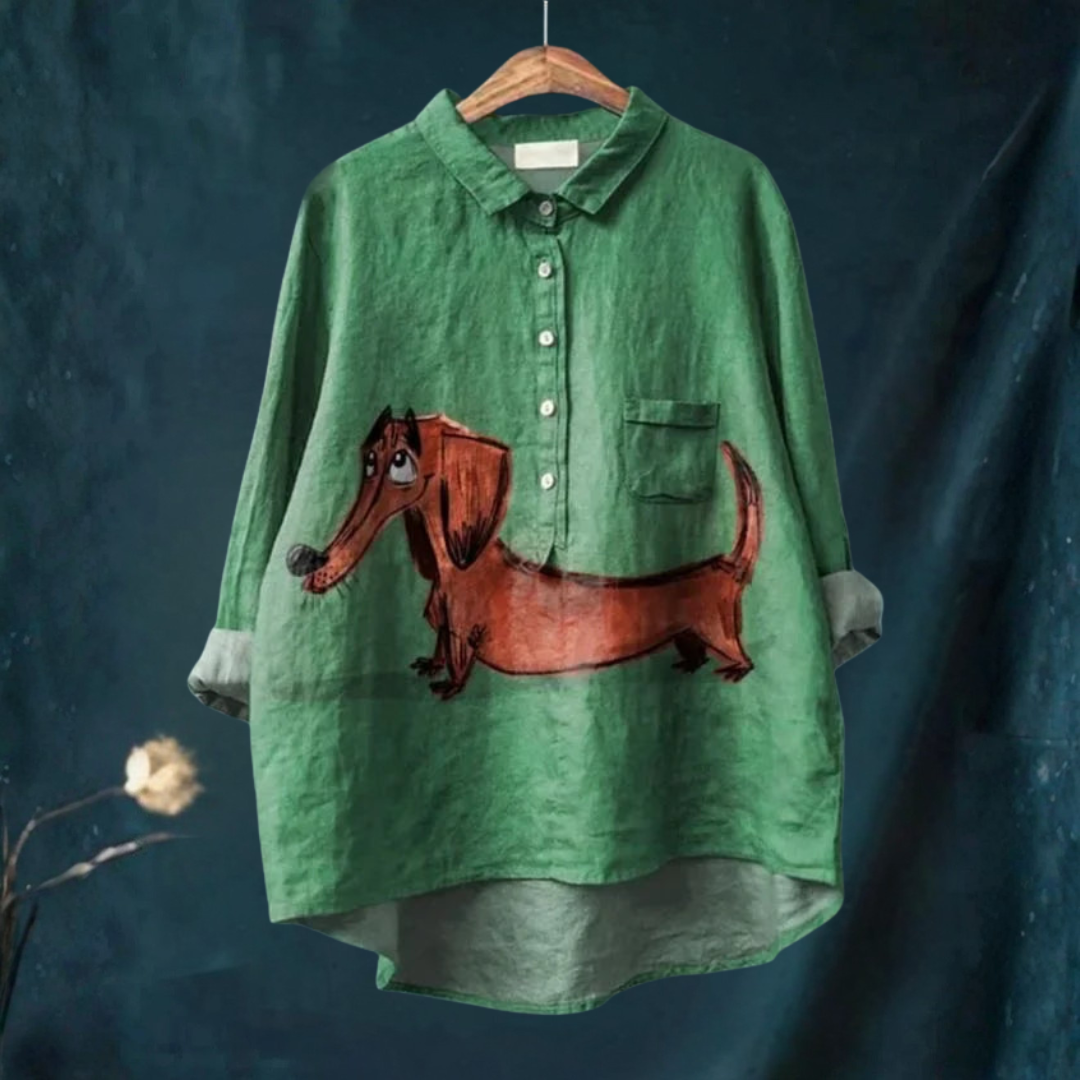 Pepper™ - Chemise artistique à motif de chien