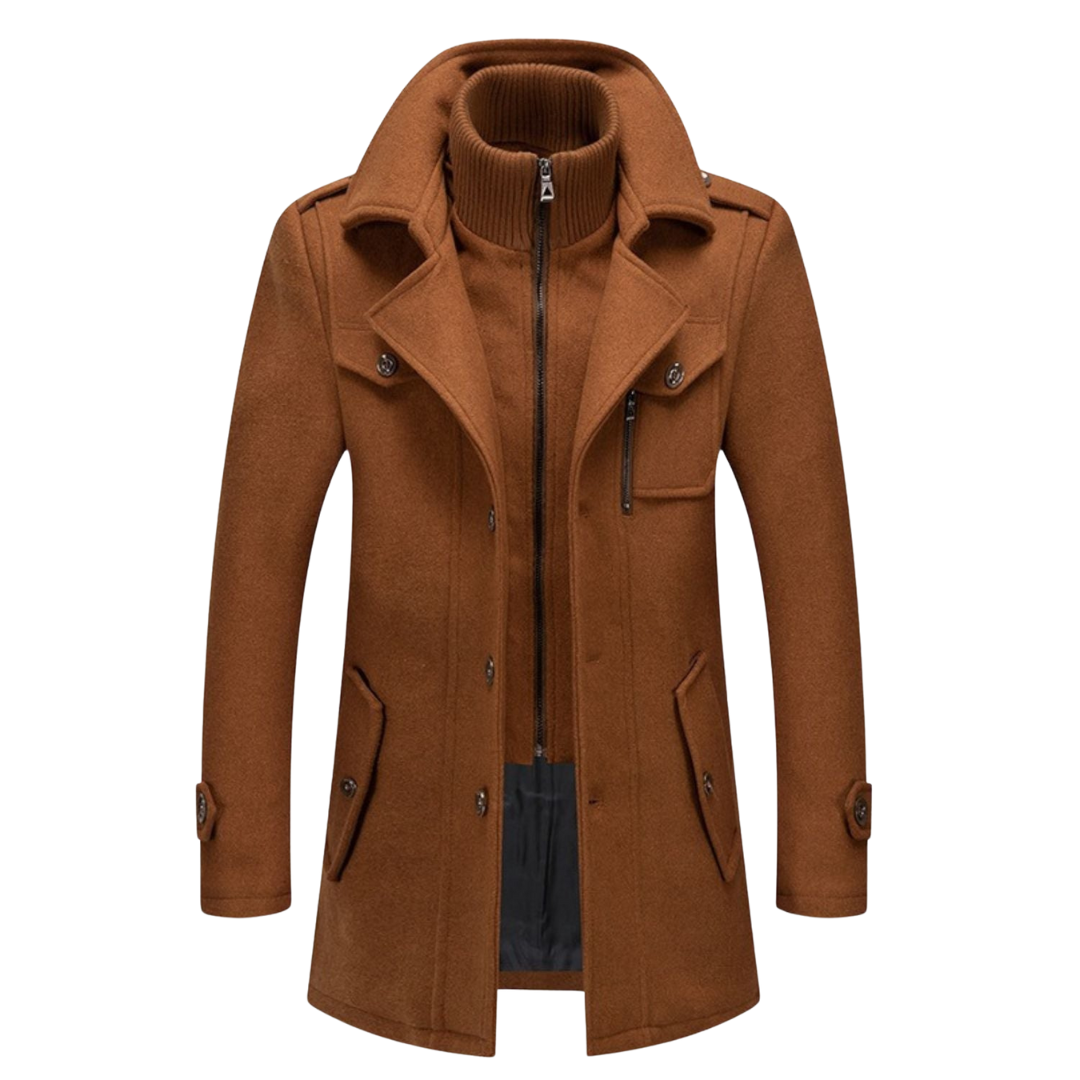 Manteau d'hiver WoolGuard Peaky Blinders | Trench-coat luxueux à double col pour homme