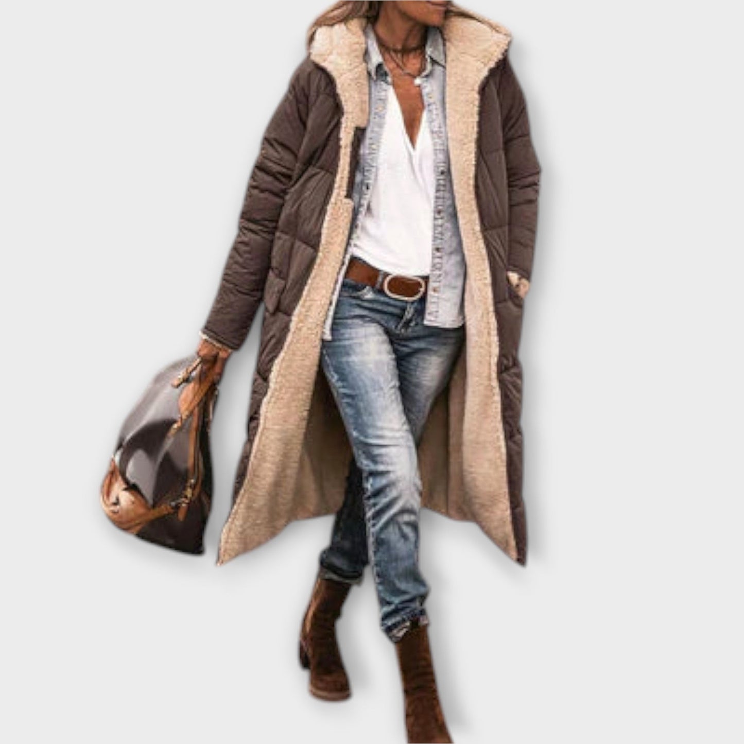 Kora – Manteau Doublé en Fausse Fourrure