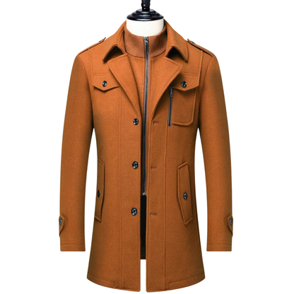 Manteau d'hiver WoolGuard Peaky Blinders | Trench-coat luxueux à double col pour homme