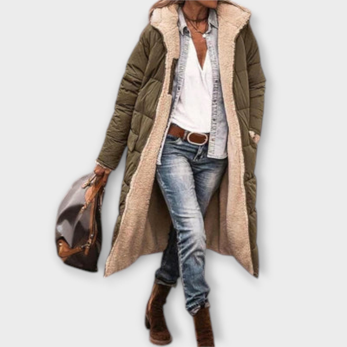 Kora – Manteau Doublé en Fausse Fourrure