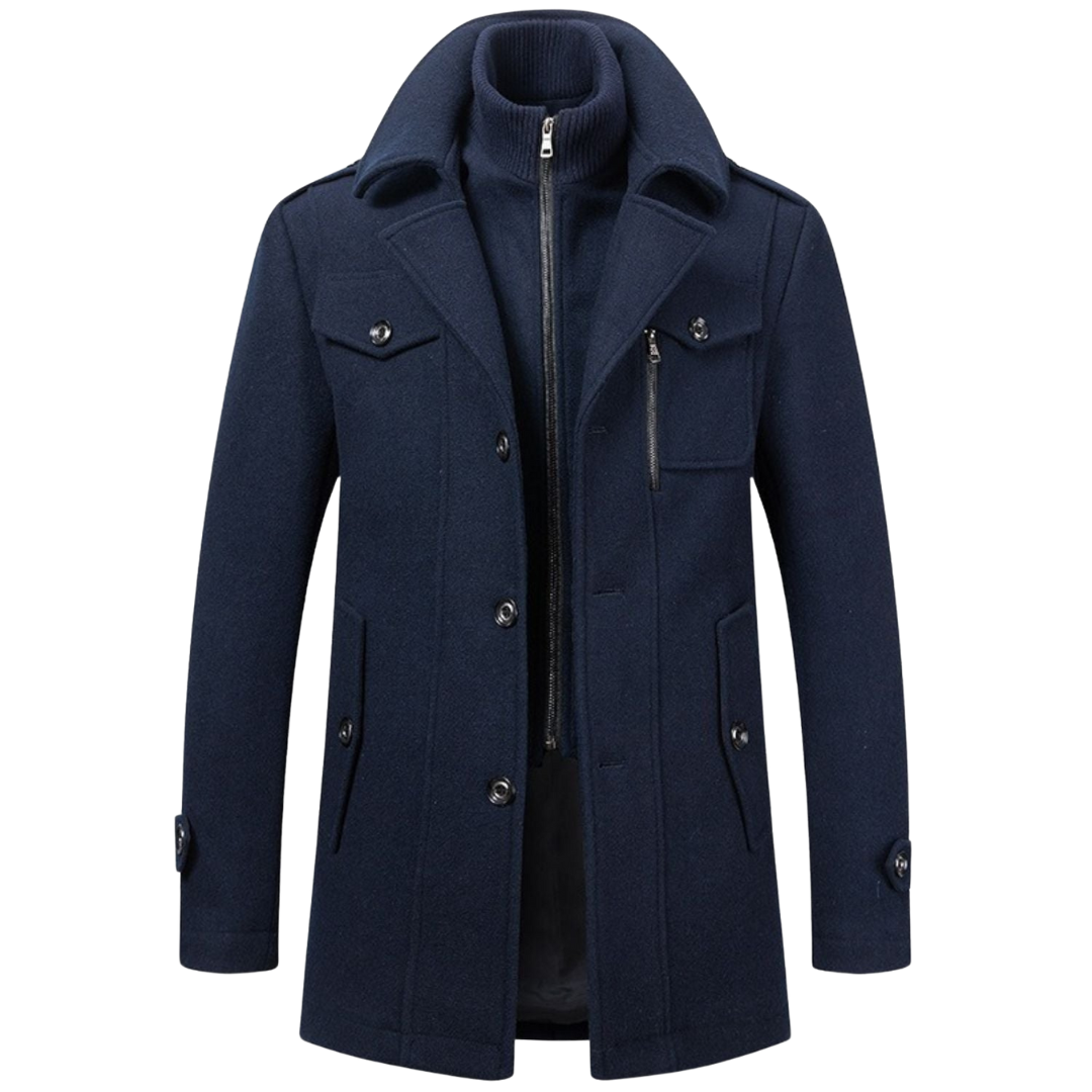 Manteau d'hiver WoolGuard Peaky Blinders | Trench-coat luxueux à double col pour homme