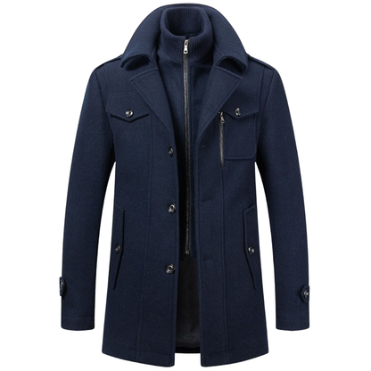 Manteau d'hiver WoolGuard Peaky Blinders | Trench-coat luxueux à double col pour homme