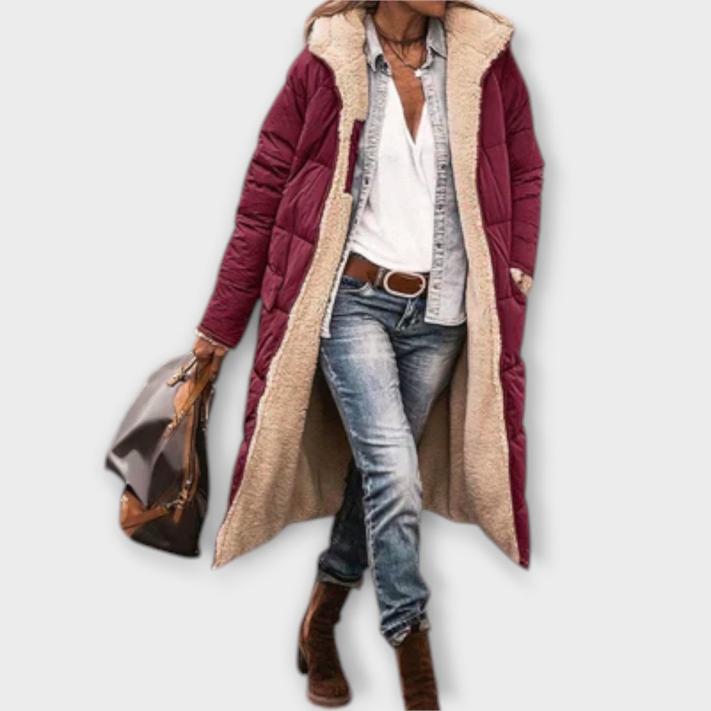 Kora – Manteau Doublé en Fausse Fourrure