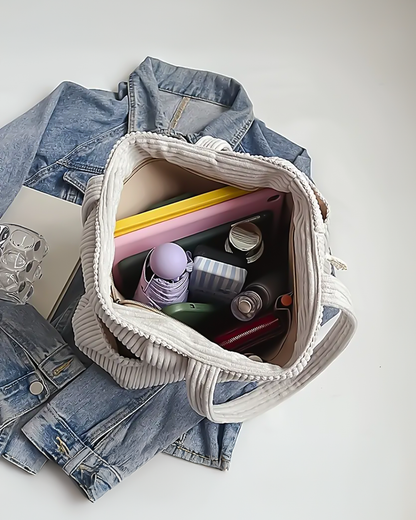 TILDA | SAC CABAS CÔTELÉ AVEC CORDON DE SERRAGE