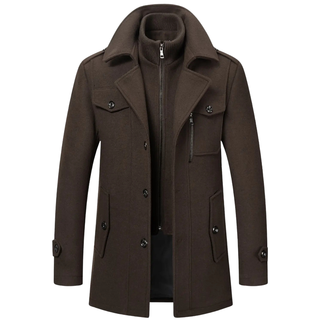 Manteau d'hiver WoolGuard Peaky Blinders | Trench-coat luxueux à double col pour homme