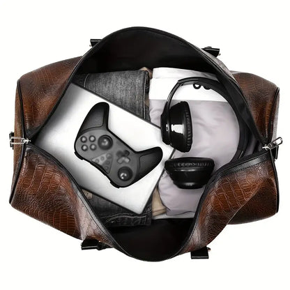 Lucas™ - Sac de Voyage Vintage à Motif Crocodile