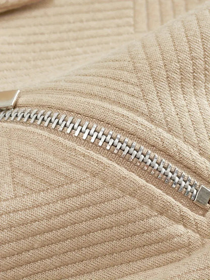 James™ - Pull Vintage à Design Géométrique avec Fermeture Éclair