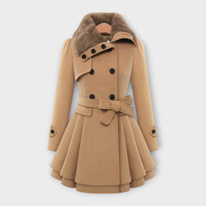 Emma – Manteau élégant avec col en fausse fourrure