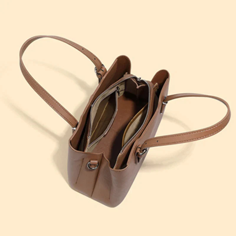 Aria™ - Sac à Épaule en Cuir de Vache Véritable à 3 Couches