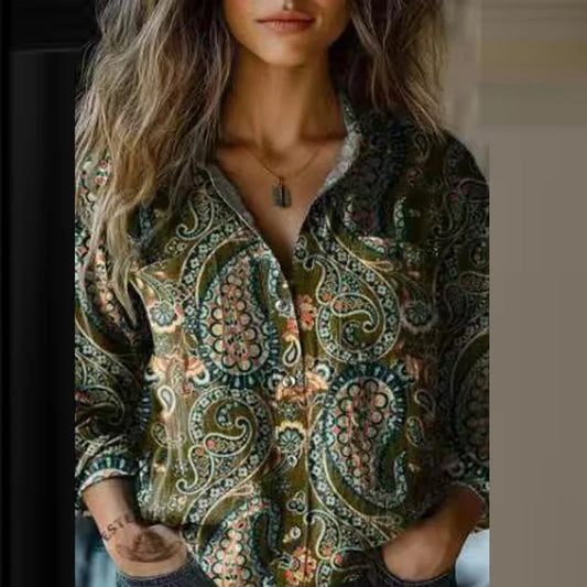 Romy | Chemisier vintage à motifs bohèmes