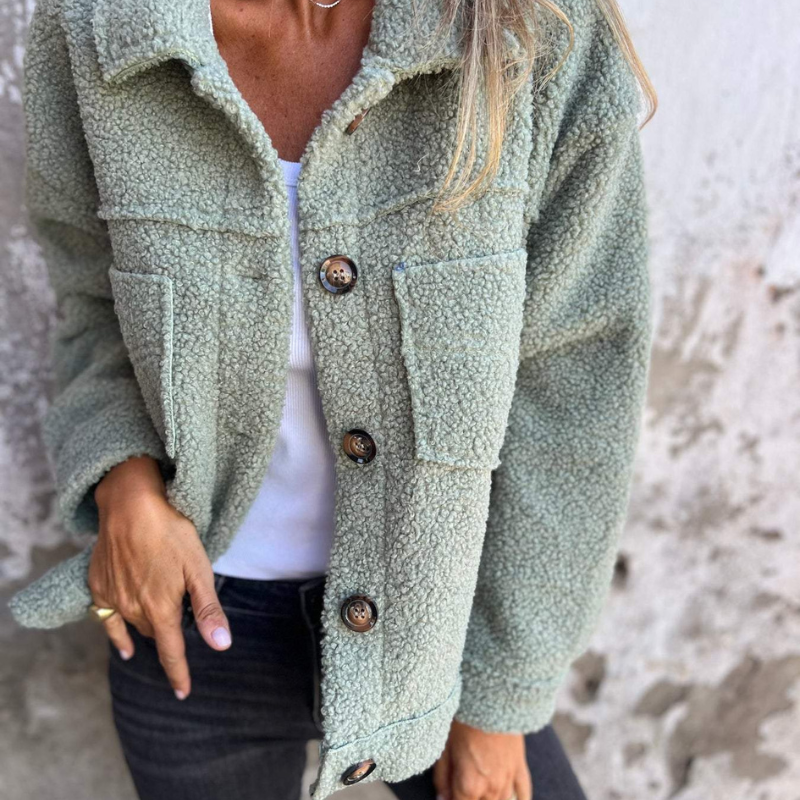 Louise | Veste en sherpa à boutons