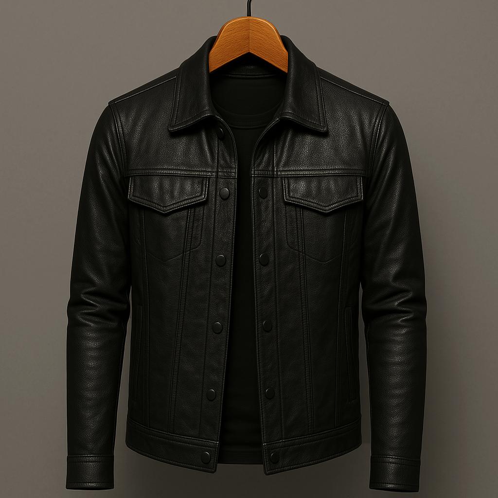 Lucas | Veste en cuir haut de gamme style moto