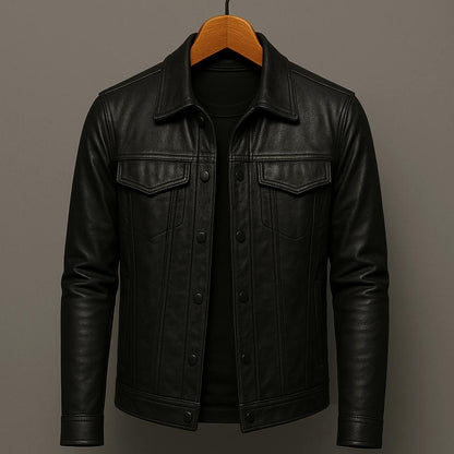 Lucas | Veste en cuir haut de gamme style moto