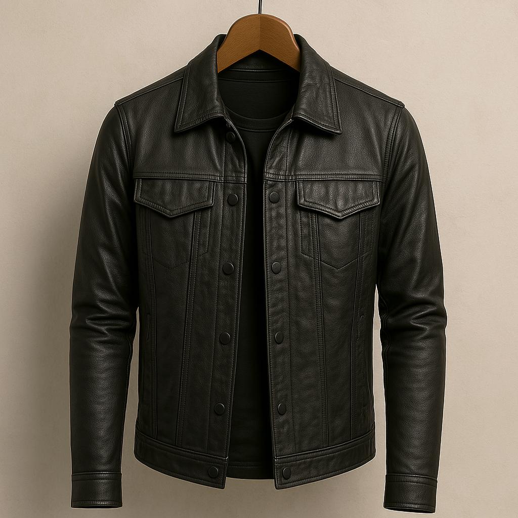 Lucas | Veste en cuir haut de gamme style moto