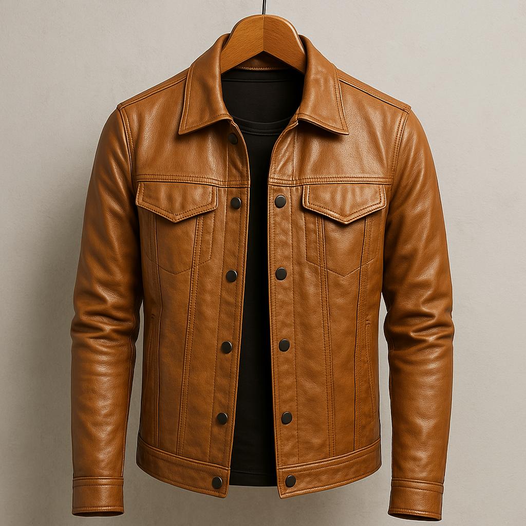 Lucas | Veste en cuir haut de gamme style moto