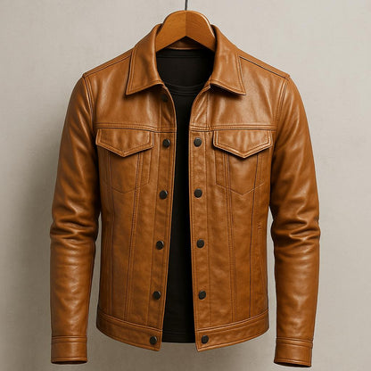 Lucas | Veste en cuir haut de gamme style moto