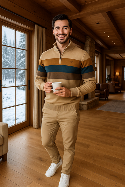 Eudes | Pull chaud en maille avec fermeture éclair pour l'hiver