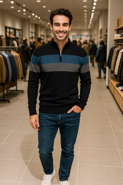 Eudes | Pull chaud en maille avec fermeture éclair pour l'hiver