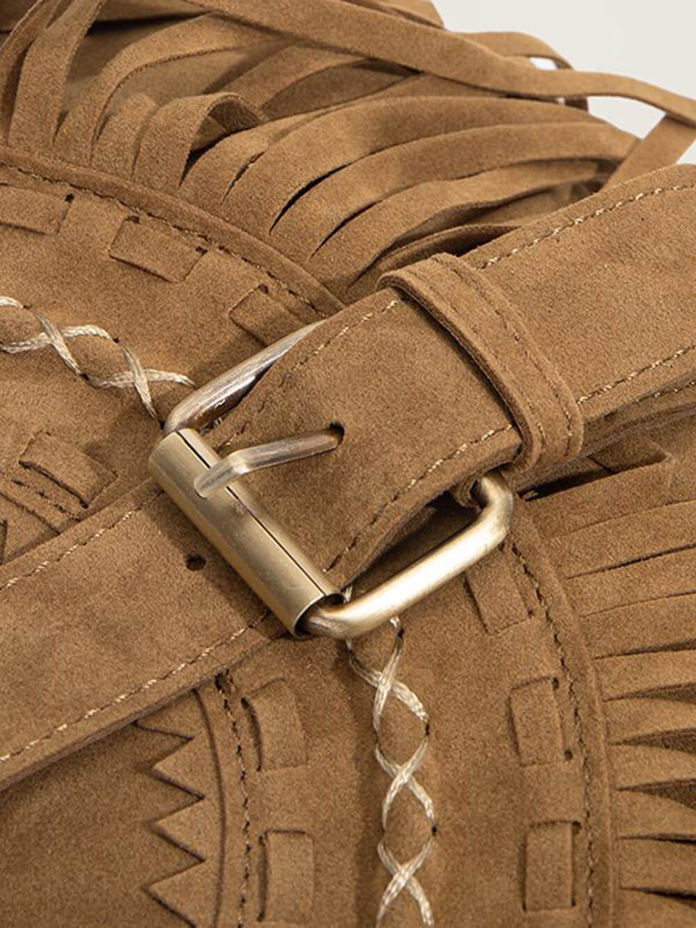 Riley™ - Sac fait main avec franges et boucle